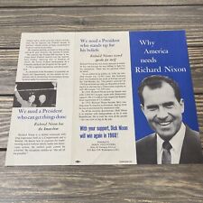 Vintage Why America Needs Richard Nixon Pamphlet Brochure picture