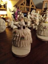 german dresden lace porcelain antique figurine place card holder belle picture