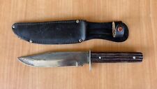 Vintage Sabre 831 Original Bowie Hunting Knife w/ Leather Sheath Japan Rare picture