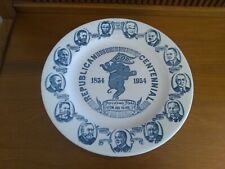 REPUBLICAN CENTENNIAL PLATE 1854-1954 FREEDOM'S FIGHT FROM ABE TO IKE GOP 10 IN picture