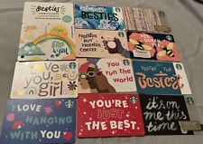 Lot Of 11 Starbucks Best Friends Besties BFF Gift Cards NEW picture