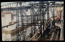 Vintage Postcard 1915 Panama Canel, Miraflores Lock Chamber Cranes, Panama picture