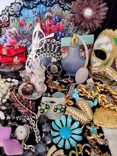 Vintage Antique Jewelry Vanity Junk Drawer Lot Estate UNTESTED Rhinestones 6+Lbs picture