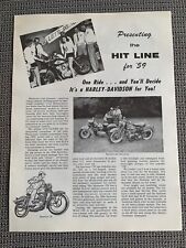 Harley Davidson 1960s Advertisement (1959-1964 Motorcycle Ad Booklets.  NM picture