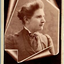 c1880s Norfolk, NE Young Lady Cabinet Card Photo Antique Macy & Doughty B5 picture
