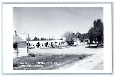 Atkinson Nebraska NE Postcard RPPC Photo Wheel Inn Motel Hwy 20 RPO Vintage picture