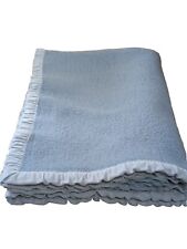 VINTAGE European Collection EATON VERSILLES  PURE NEW WOOL  QUEEN BLANKET  BLUE  picture
