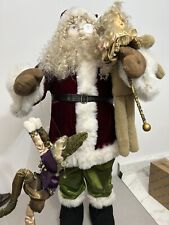 Mark Roberts Santa 36”, RARE Large Self Standing, With Jester Puppet, Teddy Bear picture