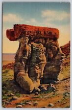 Arm Chair Petrified Forest Arizona Rock Formation Cancel 1948 Vintage Postcard picture
