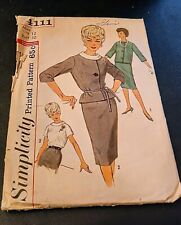 Vintage 1950's  Simplicity Sewing Pattern #4111 Dress Women's Size 12  picture