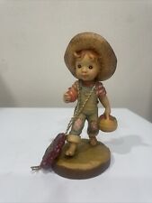 Anri Carving Apple Of My Eye Figurine Boy/W Apple Basket By Sarah Kay Italy,READ picture