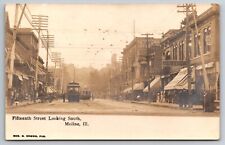 Fifteenth Street South Moline Illinois Trolley Dentist c1905 Real Photo RPPC picture