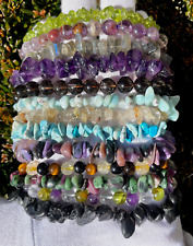 USA SALE SEE VIDEO LOT 13 BEAD/CHIP BRACELETS PERIDOT LARIMAR TURQUOISE SUPER 7 picture