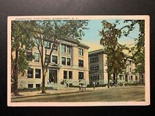 Postcard Schenectady NY - c1920s High School with Students Outside picture