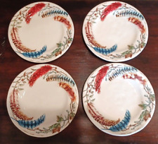 PIER 1 Imports 4 Dinner Plates Feather Branch Ironstone 10 1/2
