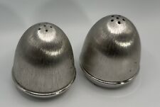 Vintage Napier Salt and Pepper Shakers Silver Toned Acorn Egg with Stoppers MCM picture
