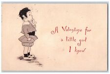 c1905 Valentine Little Girl Thinking Altamont New York NY Antique Postcard picture