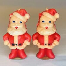 Vintage Gurley Santa Set Of 2 Holiday Christmas Candles Unused picture