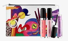 MARC JACOBS 3 FULL-SIZE ENAMORED LIP GLOSSES WITH VEGAN MAKEUP BAG SET picture