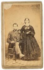 CIRCA 1880'S CDV Stunning Victorian Couple In Studio.  Very Thin Backing picture