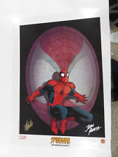 Stan Lee, John Romita Sr & Jr AUTOGRAPHED 18x24 Spider-Man acetate lithograph picture