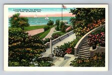 Milwaukee WI-Wisconsin, Lake Park, Stadium, Antique Vintage Souvenir Postcard picture