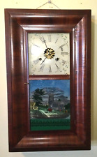 Antique Weight Driven Ogee Wall Clock Reverse Painted 30 Hour Sold As-Is. picture