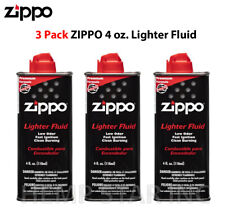 3x Zippo 4 Oz Can Fuel Fluid For All Zippo Pocket Lighters picture