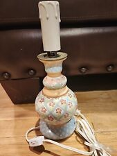 Vintage Mackenzie Childs Heather Lamp  7.5” Hand Painted * MINT * -no lamp shade picture