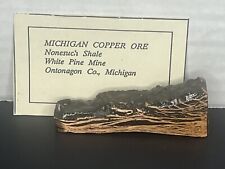 Copper Ore Nonesuch Shale Michigan White Pine Mine 2.2 oz picture