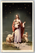 c1960s Jesus Sheep Christian Christ Vintage Postcard picture