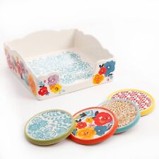 The Pioneer Woman Flea Market Stoneware Coasters & Napkin Box Set picture