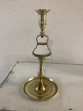 Antique Victorian Brass Tavern Service Bell With Candlestick 11.5” Missing Bell picture