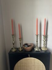 antique brass candle holders picture
