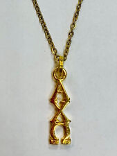 Alpha Chi Omega ACO AXO Artisan Gold Lavaliere Necklace  picture