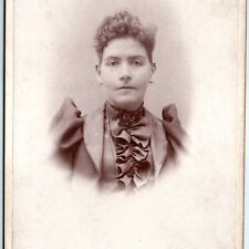 c1890s Coggon, IA Young Woman Cabinet Card Photo Cute Lady Antique Douglas B5 picture