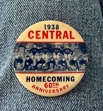 Scarce 1938 Minneapolis Central 60th Anniversary Football Homecoming 2 1/4