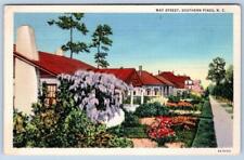 1937 MAY STREET SOUTHERN PINES NORTH CAROLINA*NC*VINTAGE LINEN POSTCARD*COTTAGES picture