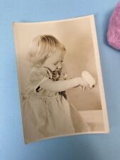 Antique Sepia Photo Cute Young Girl with Pet Rat Photo by Charolette Joseph picture
