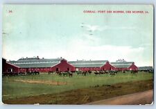 Des Moines Iowa IA Postcard Corral Fort Des Moines Exterior 1909 Vintage Antique picture