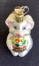 OWC Old World Christmas Ornament Blown Glass Easter Bunny with Egg picture
