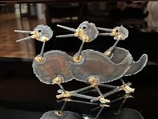 Vintage/ Decorative Metal Art Sculpture/ Three Ducks in a Row picture