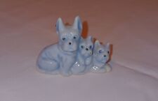 Vintage Miniature Blue Ceramic Dog Figurine JAPAN 1950s picture