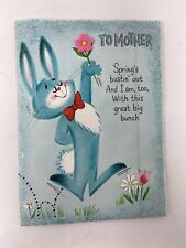 Vintage Hallmark Easter to Mother Card Anthropomorphic Rabbit Bunny Popup picture
