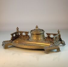 Fine Cast 19th Antique German Renaissance Style Patinated Bronze Inkwell 10