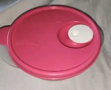 Vintage Tupperware White Clear Vented 2.5 Cup Bowl #2645A-6 w/ Pink Lid picture