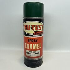 Vintage Tru-Test Supreme Spray Paint Can Paper Label Forrest Green 1/2 Full READ picture