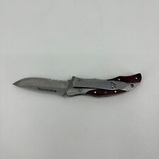 Winchester Pocket Knife Liner Lock Serrated Edge Blade Brown Beige picture