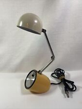 Vintage Nova Mid Century Modern White Yellow Pill Bullet Egg Desk Lamp Works picture
