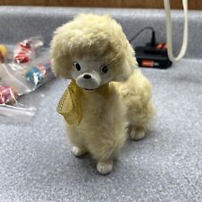 Kitsch Vintage Kitschy Ceramic Poodle Figurine With Fur Made in Japan picture
